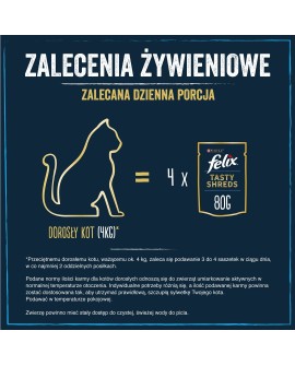 FELIX Tasty Shreds z kaczką i indykiem - mokra karma dla kota - 4x 80g