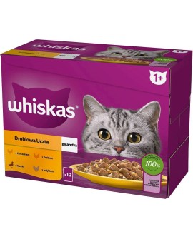 Whiskas Drobiowa Uczta w galaretce Adult - mokra karma dla kota - saszetka -12x85 g