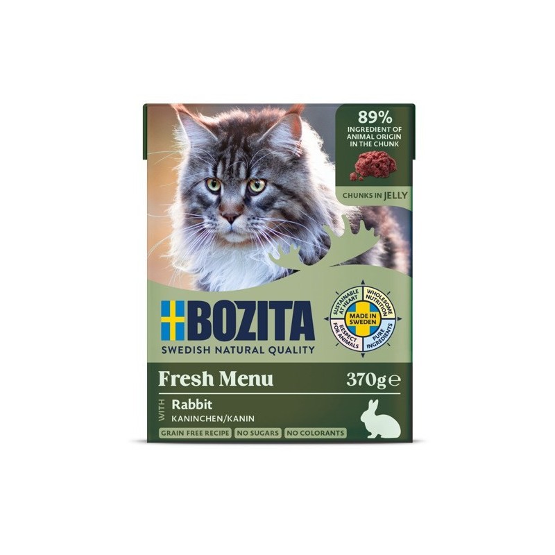 BOZITA Mięsne kawałki z królikiem w galaretce 370g