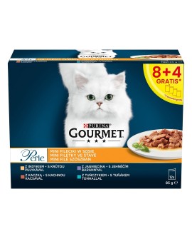 PURINA Gourmet Perle Kaczka, indyk, jagnięcina, tuńczyk - mokra karma dla kota - 12x85 g