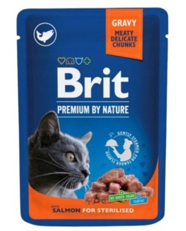 BRIT Premium Cat Salmon Sterilised - mokra karma dla kota - 100 g