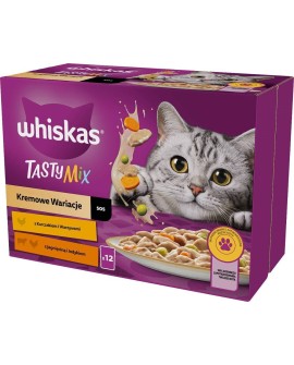 WHISKAS Tasty Mix Kremowe wariacje w sosie - mokra karma dla kota - saszetka -12x85 g