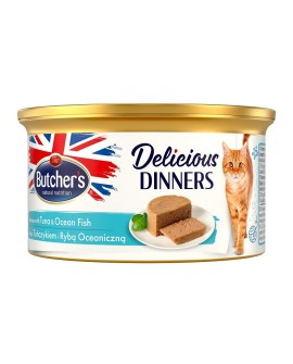 Butcher’s Delicious Dinners Cat - mokra karma dla kota z tuńczykiem i rybami oceanicznymi w formie musu - puszka - 85 g