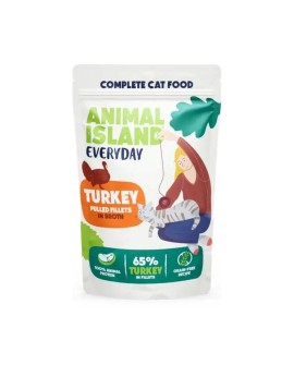 ANIMAL ISLAND Indyk / Biała ryba w filecie MIX - Karma mokra dla kotów - 40x85g