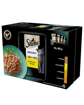 SHEBA Delicacy in Jelly Smaki Drobiowe - mokra karma dla kota - saszetka - 12x85 g