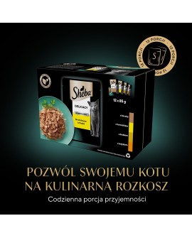 SHEBA Delicacy in Jelly Smaki Drobiowe - mokra karma dla kota - saszetka - 12x85 g