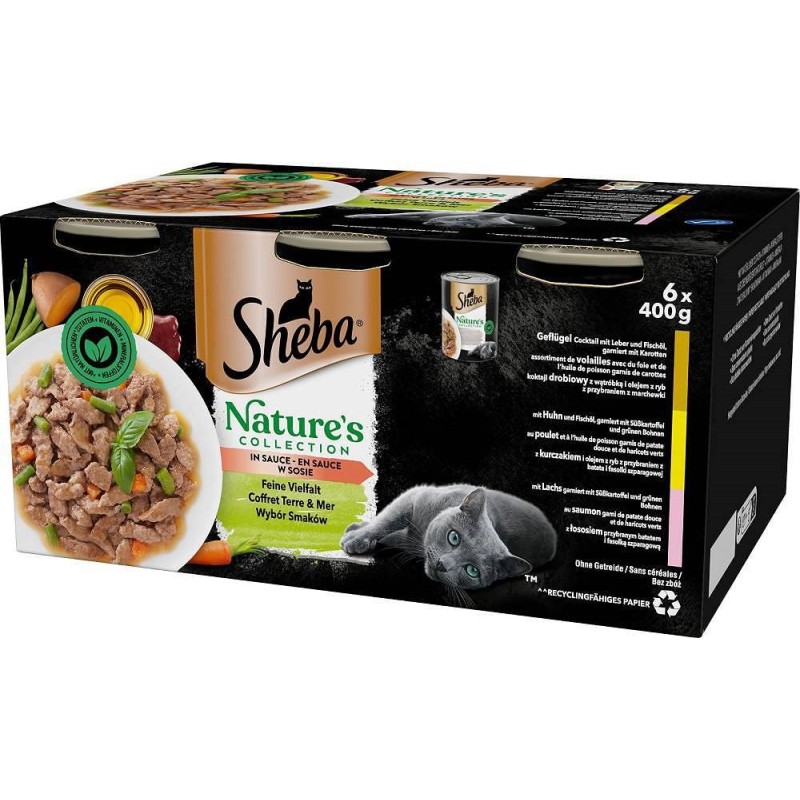 SHEBA wybór smaków w sosie - mokra karma dla kota - 6x400 g