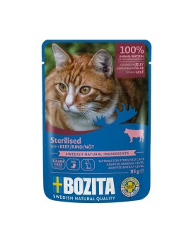 Bozita Sterylizowane kawałki w galarecie z wołowiną - mokra karma dla kota- 85g