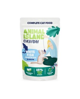 ANIMAL ISLAND Indyk / Biała ryba w filecie - Karma mokra dla kotów - 4x85g