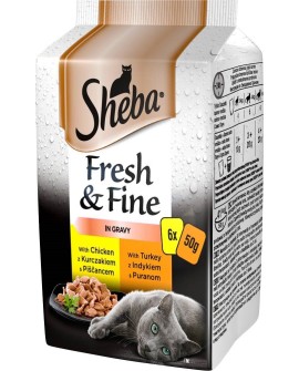 SHEBA Mini drobiowe dania w sosie 6x50g
