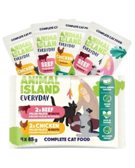 ANIMAL ISLAND Wołowina / Kurczak w filecie - Karma mokra dla kotów - 4x85g