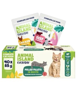 ANIMAL ISLAND Wołowina / Kurczak w filecie MIX - Karma mokra dla kotów - 40x85g