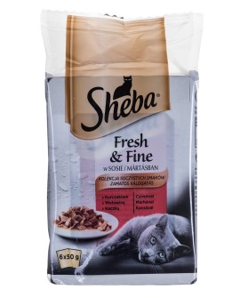 SHEBA Fresh & Fine mięsne dania w sosie - mokra karma dla kota - 6x50 g