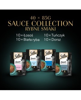 SHEBA Sauce Collection Mix Smaków rybnych w sosie - Mokra karma dla kota - 40x85g