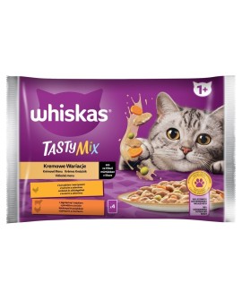 WHISKAS Tasty Mix Kremowe Wariacje w sosie - mokra karma dla kota - 4 x 85g