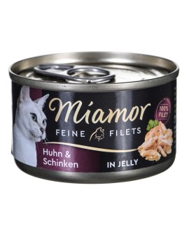 MIAMOR Feine Filets - filety mięsne smak: kura z szynką i ryżem 100g