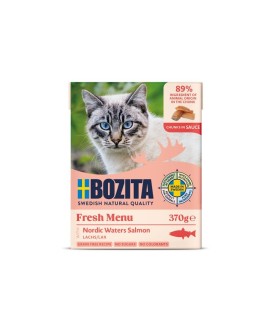 BOZITA Mięsne kawałki z łososiem w sosie 370g