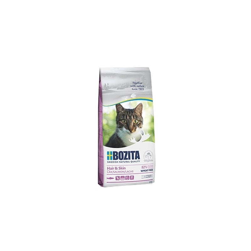 BOZITA Hair & Skin Wheat free Salmon - sucha karma dla kotów z problemami ze skórą i sierścią - 2kg