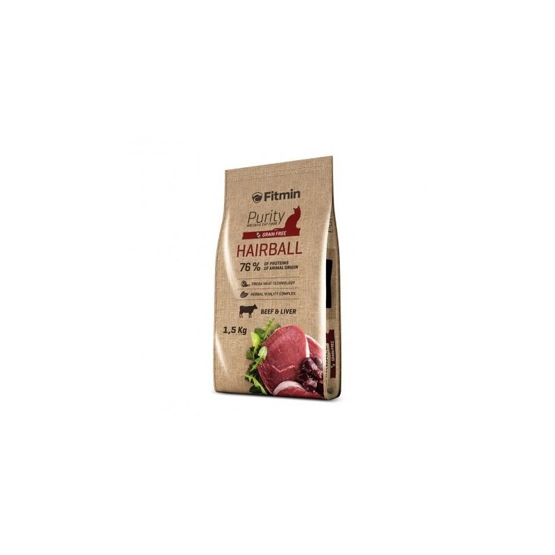 FITMIN Cat Purity Hairball - sucha karma dla kota - 1,5kg