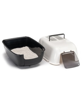 FERPLAST TOILET HOME PRIMA BLACK PLT - kuweta 39,5x52,5x38h cm