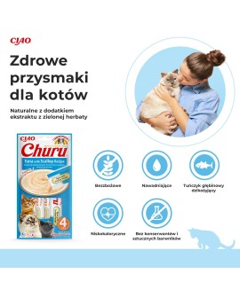 INABA Churu Tuńczyk z przegrzebkami - przysmak dla kota - 4x14 g