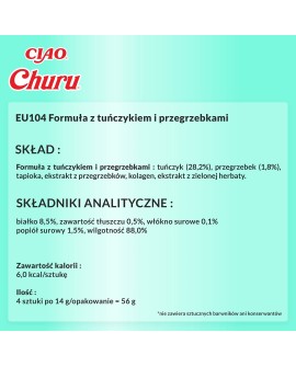 INABA Churu Tuńczyk z przegrzebkami - przysmak dla kota - 4x14 g
