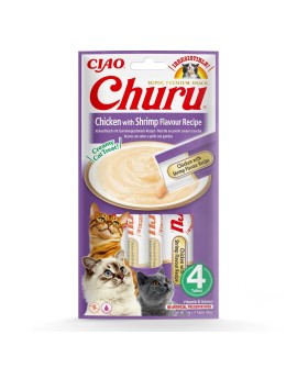 Przysmak CHURU Kurczak z krewetkami dla kota 4x14g