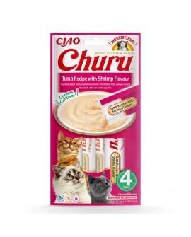 INABA Churu Tuńczyk z krewetkami - przysmak dla kota - 4x14 g
