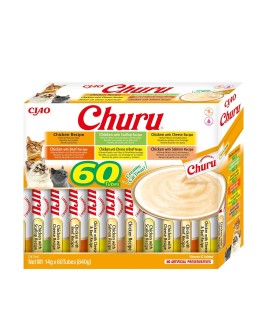 INABA CAT CHURU VARIETIES - kurczak - przysmak dla kota 60 x 14 g