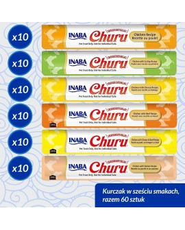 INABA CAT CHURU VARIETIES - kurczak - przysmak dla kota 60 x 14 g
