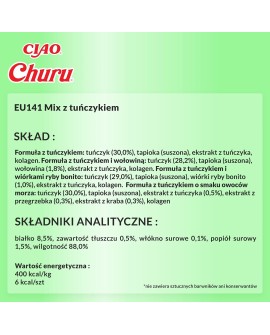 INABA CAT CHURU VARIETIES tuńczyk - przysmak dla kota 40x14 g