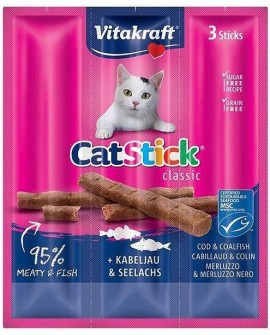 VITAKRAFT Cat Stick Mini - przysmak dla kota smak: dorsz/tuńczyk 3szt./18g