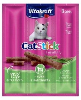 VITAKRAFT CAT STICK MINI kurczak/trawa dla kota 3szt