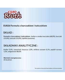 INABA CIAO Bulion o smaku kurczaka i tuńczyka 40g