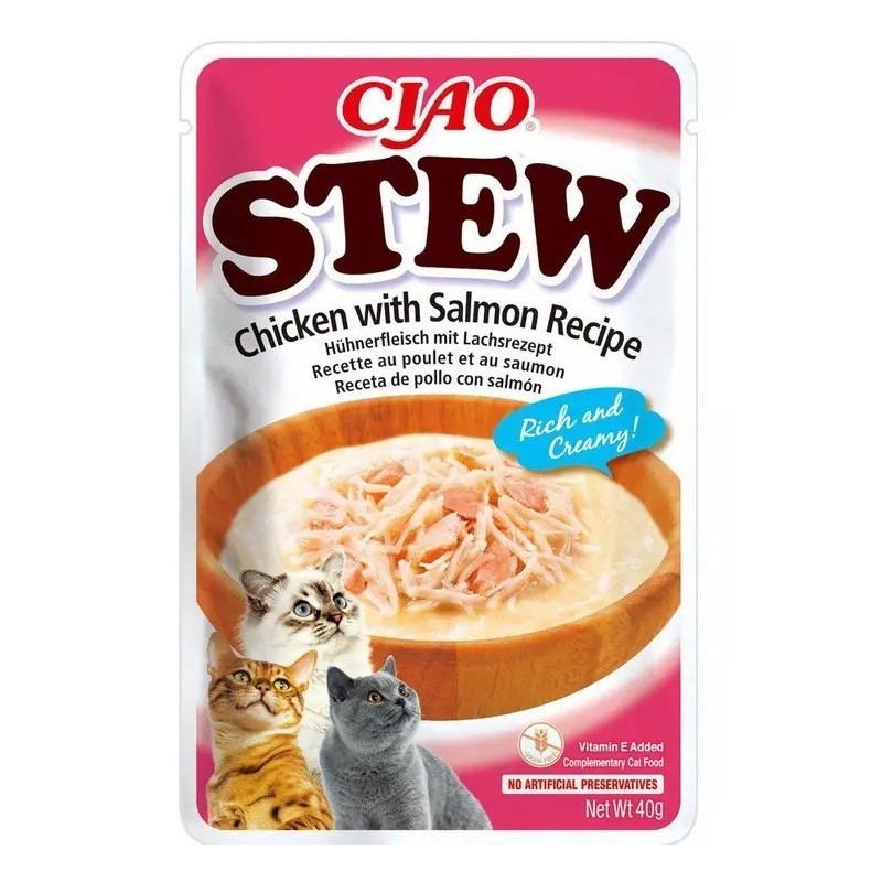 INABA CIAO Potrawka z kurczaka z łososiem 40g