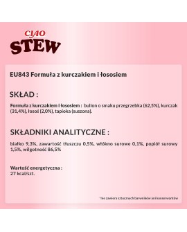 INABA CIAO Potrawka z kurczaka z łososiem 40g