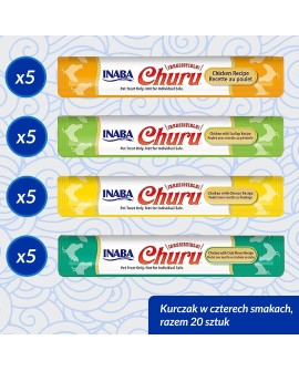 INABA CAT CHURU VARIETIES - kurczak - przysmak dla kota 20 x 14 g