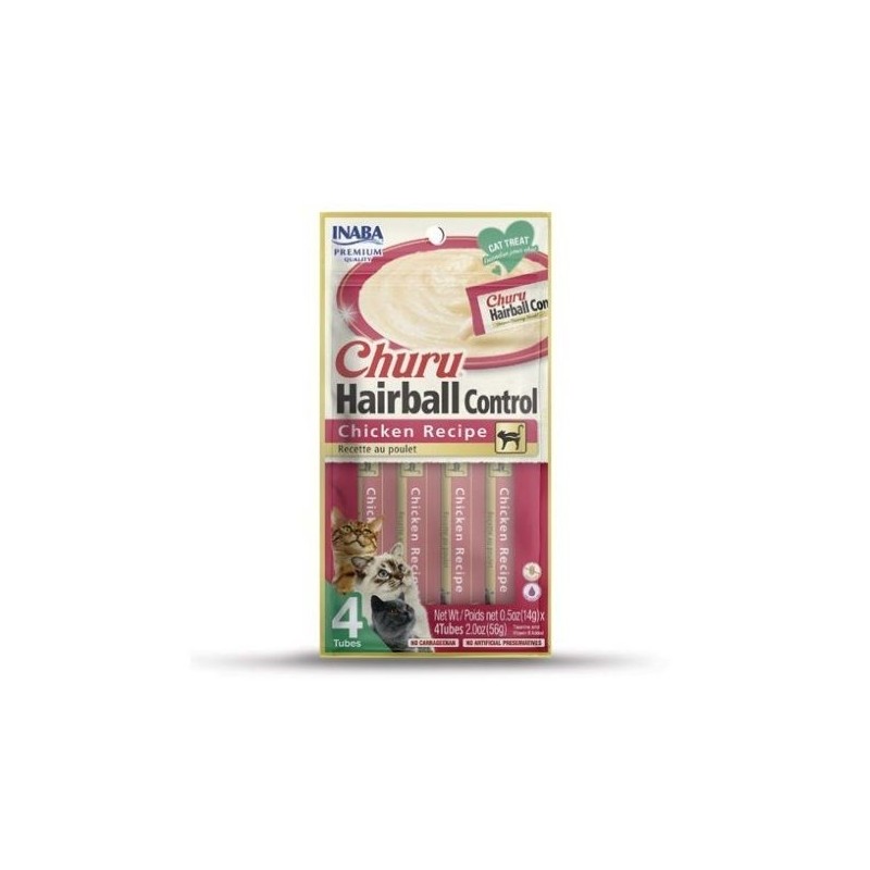INABA CHURU HAIRBALL Kurczak - przysmak dla kota - 4x14g (56g)