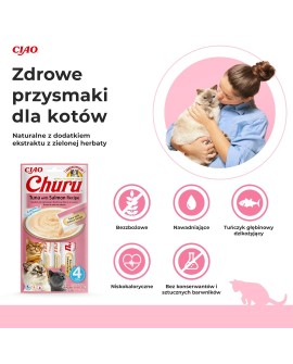 Przysmak CHURU Tuńczyk z łososiem dla kota 4x14g