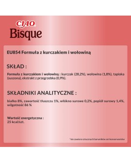 INABA CIAO Gęsta zupa z kurczakiem i wołowiną - przysmak dla kotów - 40g