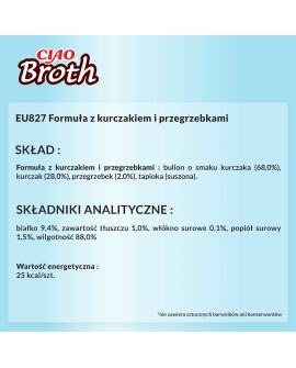 INABA CIAO Bulion z kurczaka z przegrzebkami - przysmak dla kotów - 40g