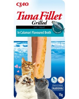 INABA Grilled Tuna Tuńczyk w bulionie o smaku kalmarów - przysmak dla kota - 15 g