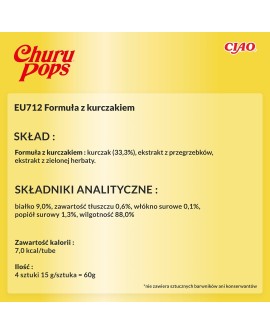 INABA Churu Pops Kurczak - przysmak dla kota - 4x15 g