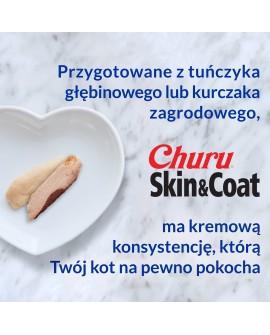 INABA Churu Skin&Coat Kurczak z przegrzebkami - przysmak dla kota - 4x14 g