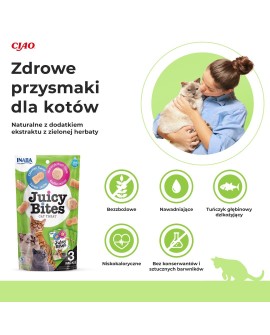 INABA Juicy Bites O smaku domowego bulionu i kalmara - przysmak dla kota - 3x11,3 g