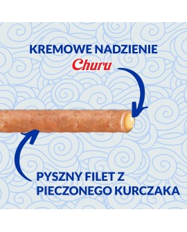 INABA Churu Rolls Tuńczyk z przegrzebkami - przysmak dla kota - 4x10 g
