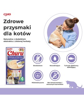 INABA Churu Tuńczyk z małżami - przysmak dla kota - 4x14 g