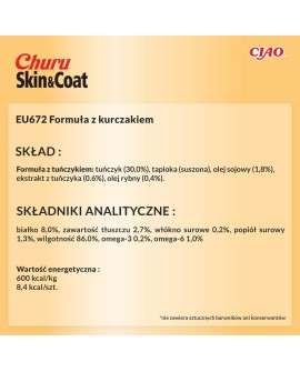 INABA Churu Skin&Coat Kurczak - przysmak dla kota - 4x14 g
