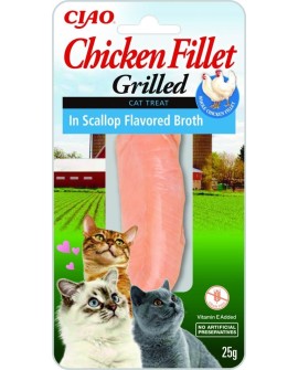 INABA Grilled Chicken Filet z kurczaka w bulionie o smaku przegrzebków - przysmak dla kota - 25 g