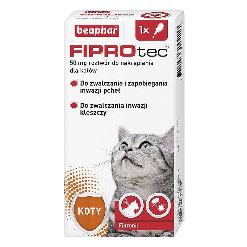Beaphar FIPROtec Krople dla kota S 50mg x1